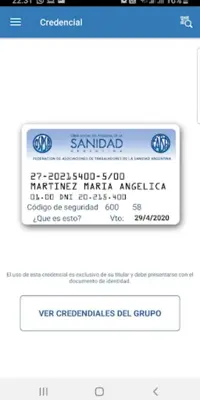 Credencial Digital SANIDAD android App screenshot 2